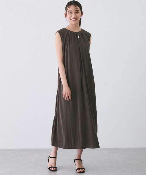 Jayro（ジャイロ）の「リネンライクカノコワンピース（ワンピース・レディース・ブラック/カーキ/ブルー系・M）」の2枚目の写真