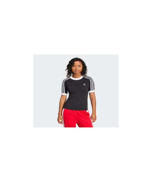 adidas(アディダス)の「アディカラー スリーストライプス ラグラン半袖Tシャツ(トップス・レディース・ブラック/ホワイト・XS/S/M/L/XL/2XL/3XL/4XL/5XL)」の12枚目の写真