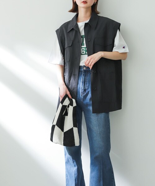 SENSE OF PLACE by URBAN RESEARCH(センスオブプレイスバイアーバンリサーチ)の「2WAYミリタリージャケット(ミリタリージャケット・レディース・CHARCOAL/KHAKI/IVORY・one)」の19枚目の写真