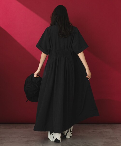 SENSE OF PLACE by URBAN RESEARCH（センスオブプレイスバイアーバンリサーチ）の「『UR TECH DRYLUXE』リネンライクワンピース（ワンピース・レディース・CHARCOAL/KHAKI/L.BLUE・COMPACT/One）」の7枚目の写真
