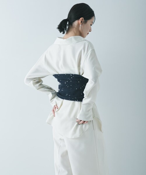 URBAN RESEARCH（アーバンリサーチ）の「TRソフトツイルハイネックシャツ（シャツ/ブラウス・レディース・IVORY/BLACK・Free）」の21枚目の写真