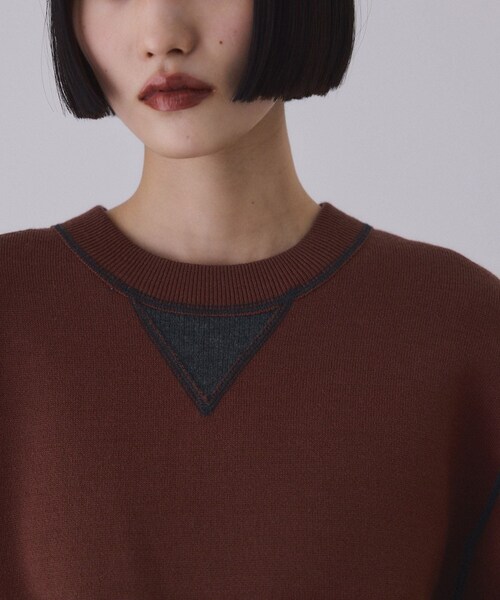 ADAM ET ROPE'(アダムエロペ)の「バイカラーリバーシブルニットプルオーバー(ニット/セーター・レディース・チャコール/ダークブラウン系/ピンク・F)」の17枚目の写真