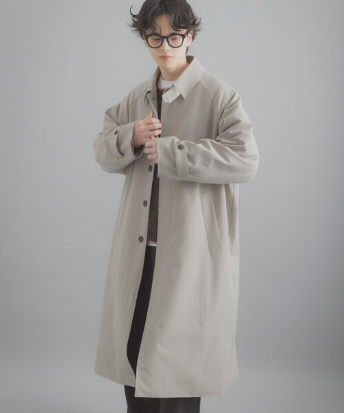 SENSE OF PLACE by URBAN RESEARCH(センスオブプレイスバイアーバンリサーチ)の「バルマカーンルーズコート(ステンカラーコート・メンズ・BEIGE/NAVY/BEG CHECK・M/L)」の7枚目の写真
