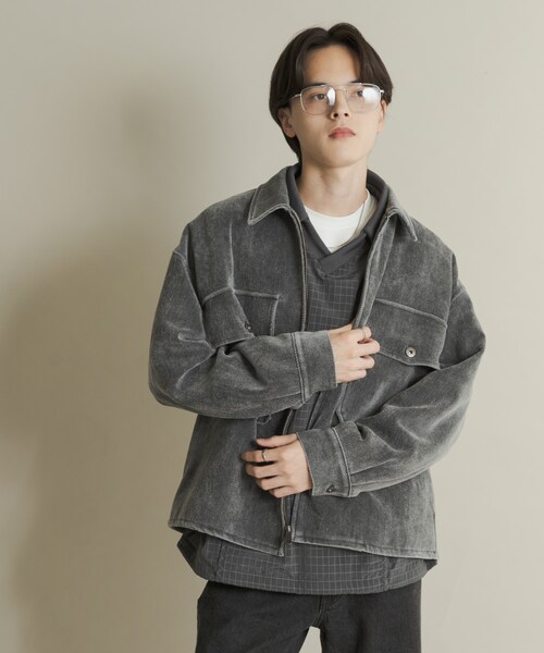 SENSE OF PLACE by URBAN RESEARCH(センスオブプレイスバイアーバンリサーチ)の「ヴィンテージツイルZIPブルゾン(ブルゾン・メンズ・BLACK/BROWN/PURPLE・M/L)」の6枚目の写真