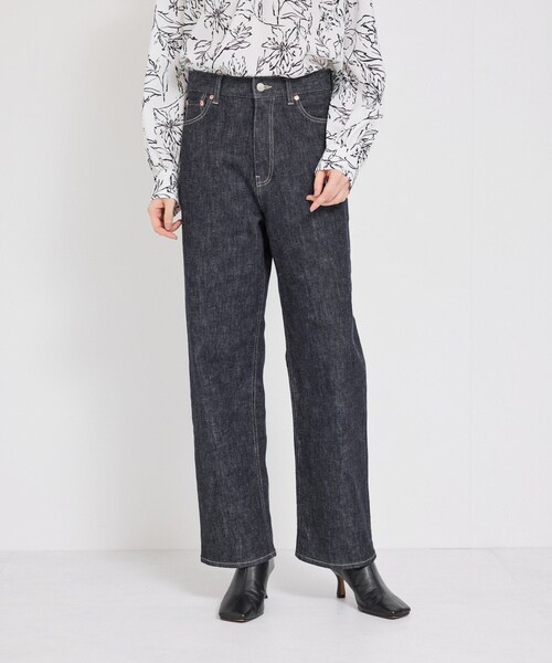 ROPE'(ロペ)の「ストレッチデニムストレートパンツ(デニムパンツ・レディース・ネイビー/ブルー・36/38/40)」の10枚目の写真