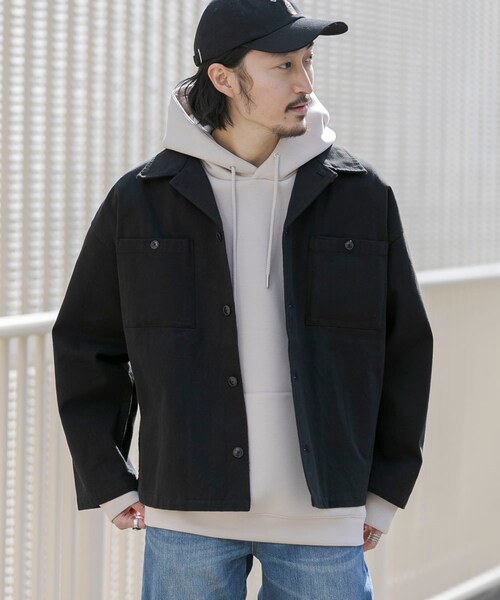 URBAN RESEARCH Sonny Label（アーバンリサーチサニーレーベル）の「CHEF JACKET（カバーオール・メンズ・カーキ/アイボリー/ブラック/ブラウン/ヒッコリー/オンブレ/グレージュCH・M/L）」の20枚目の写真