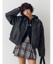 jouetie | フェイクレザースタッズブルゾン(ブルゾン)