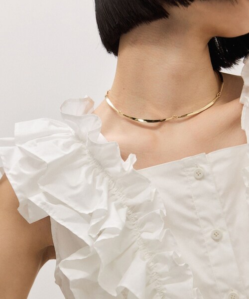 ADAM ET ROPE'(アダムエロペ)の「チョーカーバーネックレス(ネックレス・レディース・ゴールド/シルバー・F)」の4枚目の写真