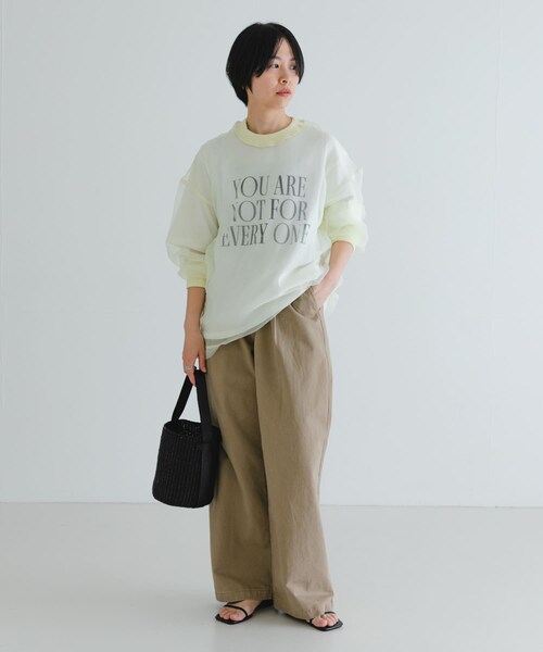 URBAN RESEARCH（アーバンリサーチ）の「ESTHE　Organza Sweatshirts（その他トップス・レディース・Yellow・S）」の4枚目の写真