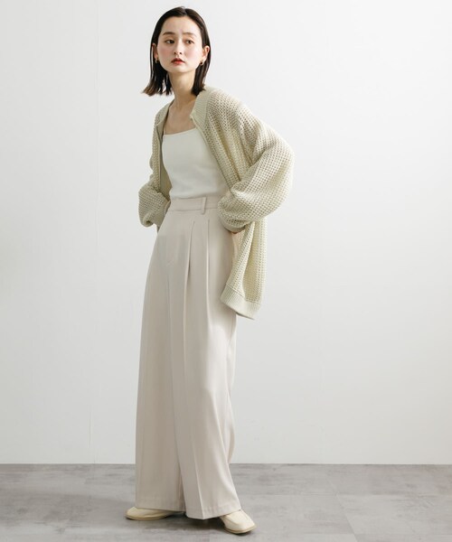 SENSE OF PLACE by URBAN RESEARCH（センスオブプレイスバイアーバンリサーチ）の「『ユニセックス』『洗濯可』シアーメッシュドライバーズカーディガン（カーディガン/ボレロ・メンズ・BLACK/IVORY/MINT・M/L）」の16枚目の写真