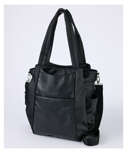 nissen（ニッセン）の「１２ポケットHuguuuuuuu２WAYトートバッグ（A４対応）Poche Lab（ポッシェ ラボ）（トートバッグ・メンズ・黒/グレー/アイボリー×ライトベージュ・Y）」の4枚目の写真