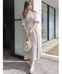 dazzlin | プリーツスリーブ5分袖ワンピース(ワンピース)