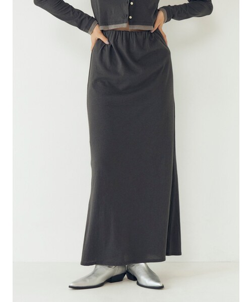 Ungrid（アングリッド）の「カシミヤ混アイラインスカート（スカート・レディース・オフホワイト/チャコールグレー/レッド・F）」の6枚目の写真