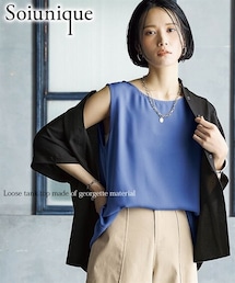 Soiunique | ジョーゼット素材ゆるっとタンクトップ ［Soiunique］(キャミソール)