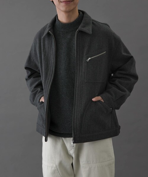 URBAN RESEARCH DOORS(アーバンリサーチドアーズ)の「FORK&SPOON ウールショートブルゾン(ブルゾン・メンズ・NAVY/CHARCOAL/BROWN・4/5)」の21枚目の写真