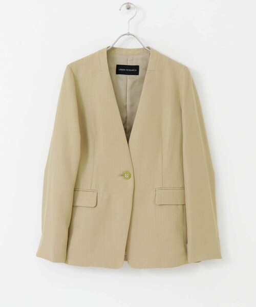 URBAN RESEARCH（アーバンリサーチ）の「ノーカラージャケット（ノーカラージャケット・レディース・BEIGE/NAVY・36/38）」の10枚目の写真