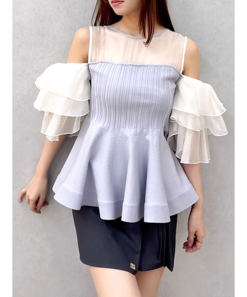 dazzlin（ダズリン）の「ビスチェライクチュニック（チュニック・レディース・オフホワイト/ブラック/ネイビー/パープル/ミックス・F）」の4枚目の写真