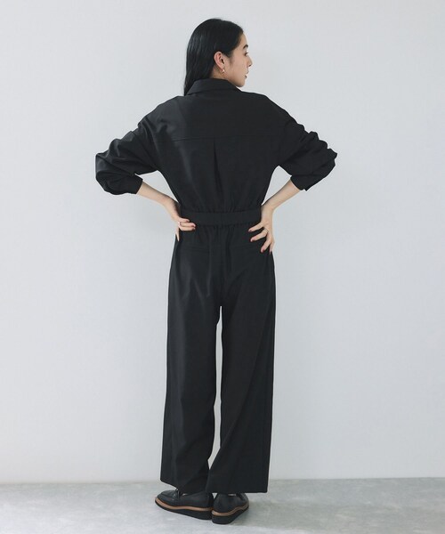VIS（ビス）の「ポケットディテールジャンプスーツ（つなぎ/オールインワン・レディース・ブラック/ダークブラウン・F）」の7枚目の写真