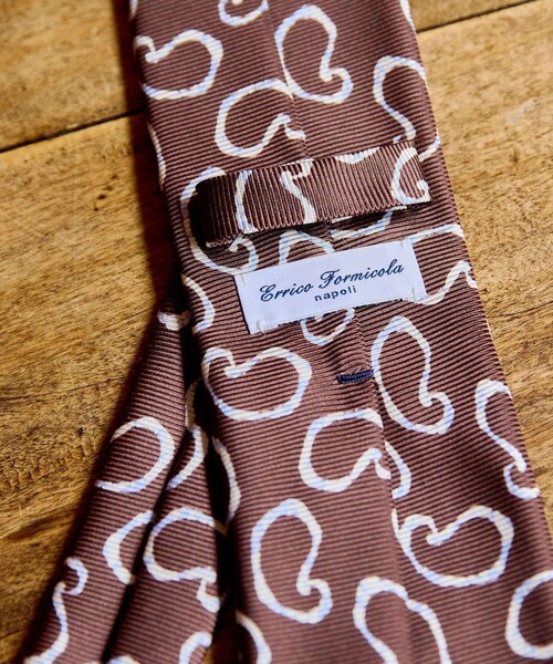 ADAM ET ROPE'（アダムエロペ）の「【Errico Formicola】TIE（ネクタイ・メンズ・ダークブラウン/ネイビー・F）」の2枚目の写真