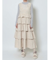 merry jenny | petit flowerティアードジャンスカ(ジャンパースカート)