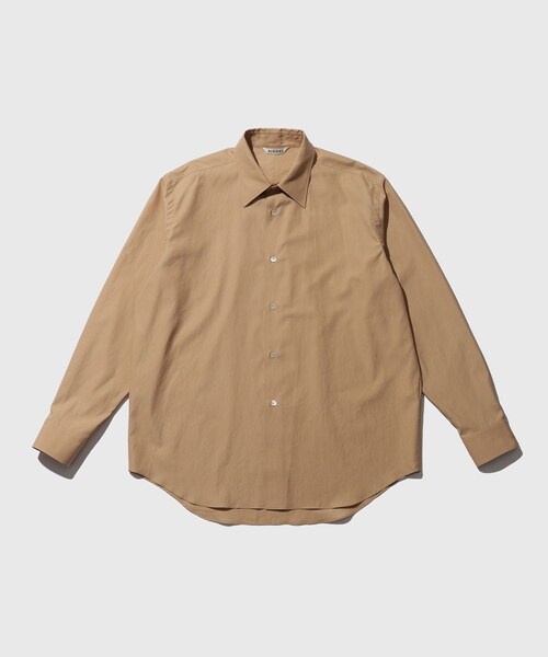 ADAM ET ROPE'（アダムエロペ）の「【AURALEE/オーラリー】WASHED FINX TWILL SHIRT（シャツ/ブラウス・メンズ・ホワイト/ベージュ/カーキ/ブルー系・3/4/5）」の6枚目の写真