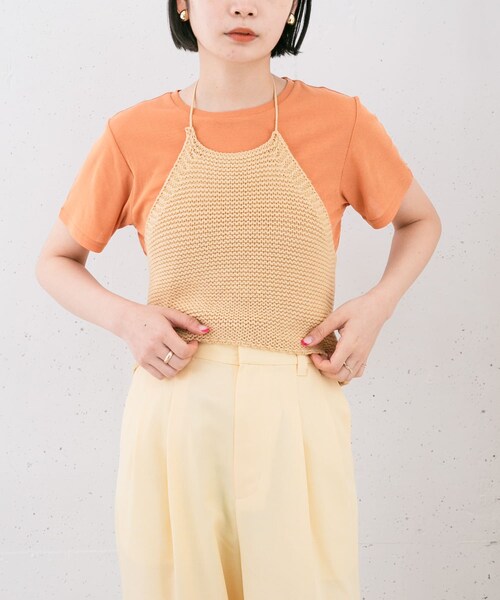 KBF(ケイビーエフ)の「コンパクトベーシックTシャツ(Tシャツ/カットソー・レディース・BLUE/IVORY/ORANGE/D.BROWN・one)」の5枚目の写真