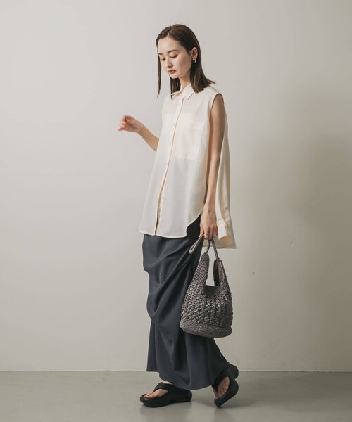 SENSE OF PLACE by URBAN RESEARCH（センスオブプレイスバイアーバンリサーチ）の「メタリックヤーンバッグ（ハンドバッグ・レディース・SILVER/CHARCOAL/MIX/RED・one）」の7枚目の写真