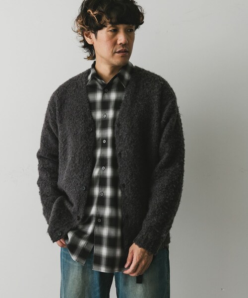 URBAN RESEARCH DOORS（アーバンリサーチドアーズ）の「MIXカラー ヘアリーニットカーディガン（カーディガン/ボレロ・メンズ・BLUE/BROWN/CHARCOAL・M/L）」の9枚目の写真