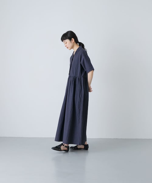 かぐれ（カグレ）の「オープンカラーシャツワンピース（ワンピース・レディース・NAVY/BLACK・Free）」の18枚目の写真
