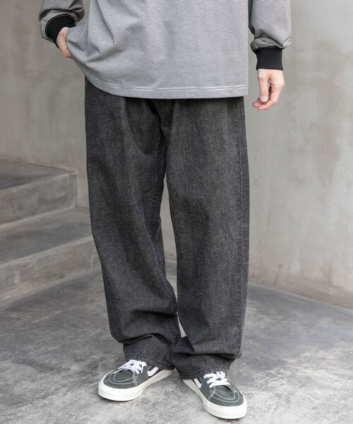 URBAN RESEARCH DOORS(アーバンリサーチドアーズ)の「FORK&SPOON 綿麻デニム5ポケットパンツ(デニムパンツ・メンズ・BLACK/ONEWASH・4/5)」の5枚目の写真