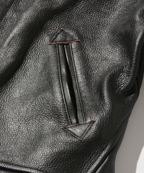 ADAM ET ROPE'（アダムエロペ）の「【Mister Freedom/ミスターフリーダム】CAMPUS STUD JACKET COWHIDE LEATHER（ライダースジャケット・メンズ・ブラック・40/42）」の12枚目の写真