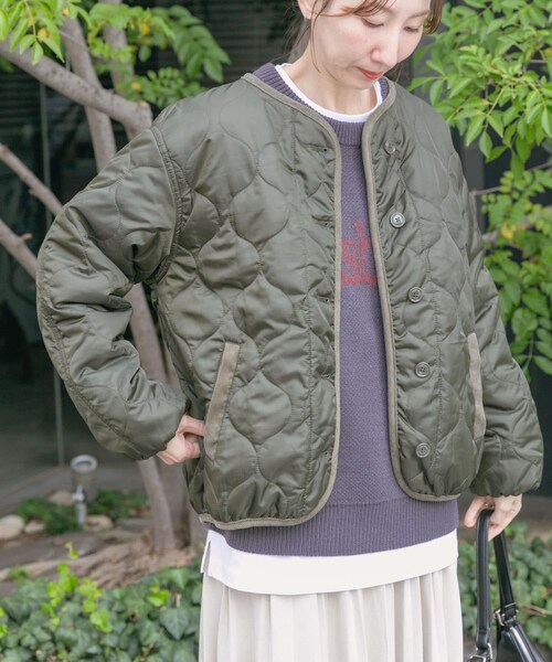 ITEMS URBANRESEARCH（アイテムズ アーバンリサーチ）の「瓢箪キルト中綿ブルゾン（その他アウター・レディース・ECRU/KHK/BLK・FREE）」の20枚目の写真