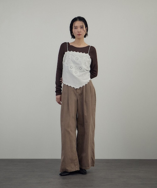 ADAM ET ROPE'（アダムエロペ）の「クロスレースマルチキャミソール（キャミソール・レディース・ブラック/オフホワイト・F）」の13枚目の写真