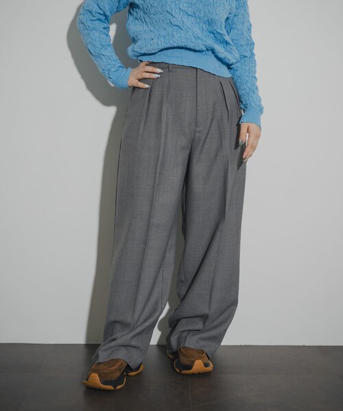 THE GOODLAND MARKET（ザグッドランドマーケット）の「cwtch　2TUCK WOOL SLACKS（その他パンツ・レディース・GRAY/CHARCOAL・1/2）」の14枚目の写真
