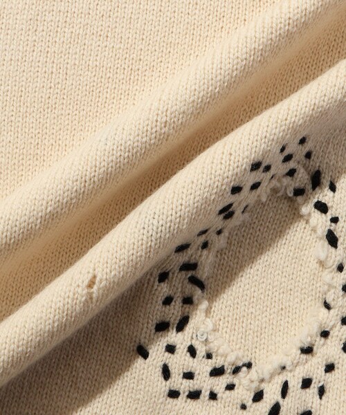 ADAM ET ROPE'（アダムエロペ）の「【JOHN MASON SMITH/ジョン メイソン スミス】7G DAMAGE HAND REPAIR CREW KNIT（ニット/セーター・メンズ・チャコール/キナリ・L/M）」の16枚目の写真