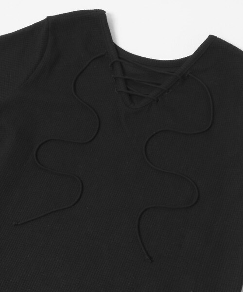 KBF（ケイビーエフ）の「2WAYレースアップトップス（Tシャツ/カットソー・レディース・IVORY/BLACK/TOP GRAY・One）」の21枚目の写真