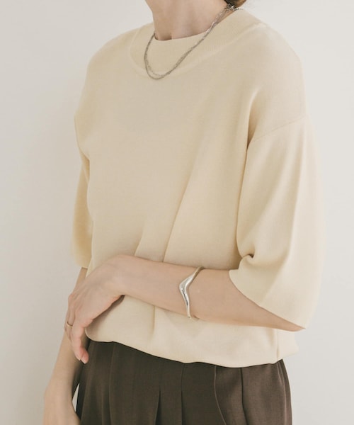 ITEMS URBANRESEARCH（アイテムズ アーバンリサーチ）の「ソウバリハンソデニット（ニット/セーター・レディース・BLK/OFF/K.BEG・FREE）」の5枚目の写真