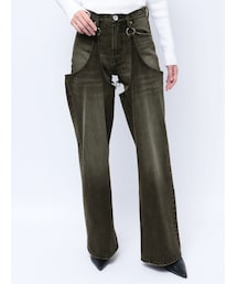 GYDA | ハイウエストレイヤードデザイン2WAYデニムパンツ(デニムパンツ)