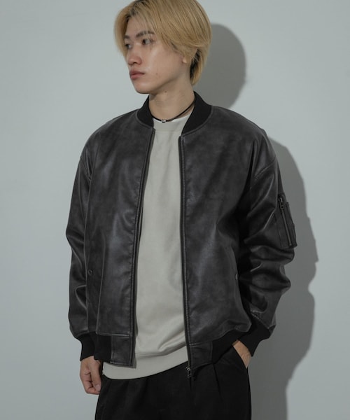 SENSE OF PLACE by URBAN RESEARCH（センスオブプレイスバイアーバンリサーチ）の「ヴィンテージライクMA-1（MA-1・メンズ・BLACK/BROWN・M/L）」の5枚目の写真