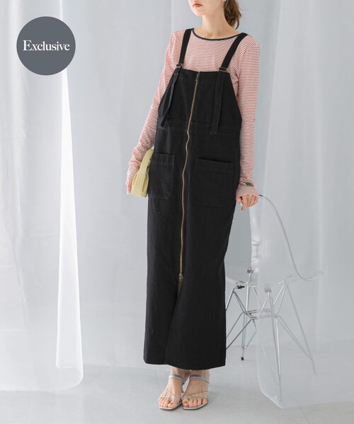 URBAN RESEARCH ROSSO（アーバンリサーチロッソ）の「『別注』Lee×ROSSO　ILINE SALOPETTE SKIRT（ワンピース・レディース・BLK ONEWASH/ONEWASH・S/M）」の3枚目の写真