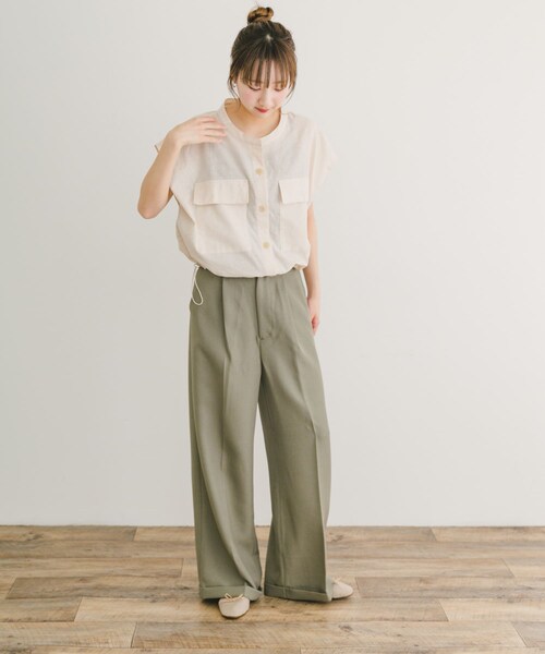 ITEMS URBANRESEARCH(アイテムズ アーバンリサーチ)の「リネンミックスドロストポケットシャツ(シャツ/ブラウス・レディース・BRN/NVY/NTL・FREE)」の20枚目の写真