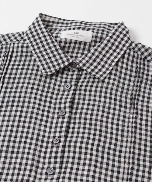 かぐれ(カグレ)の「SOIL GINGHAM CHECK SHORT-SLEEVE DRESS(ワンピース・レディース・BLACK・2)」の14枚目の写真
