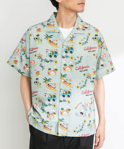 URBAN RESEARCH Sonny Label（アーバンリサーチサニーレーベル）の「アロハシャツ by Monkey Studio（シャツ/ブラウス・メンズ・グリーン/オフ/ネイビー・M/L）」の4枚目の写真
