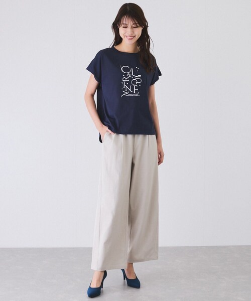 Jayro（ジャイロ）の「パール付きプリントロゴTシャツ（Tシャツ/カットソー・レディース・ブラック/ホワイト系/ネイビー/ラベンダー・M）」の10枚目の写真