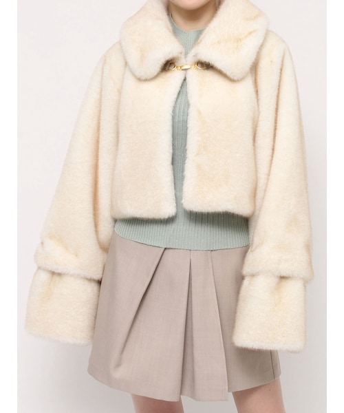 【アウター総選挙1位】ビットショートミンクライクファーコート アウター総選挙1位】ビットショートミンクライクファーコート