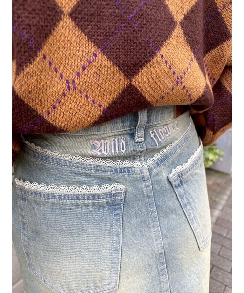 EVRIS（エヴリス）の「【RUNWAY channel/新宿店限定】レースグラフィックデニムミニスカート（デニムスカート・レディース・ブラック/ブルー・S/M）」の15枚目の写真