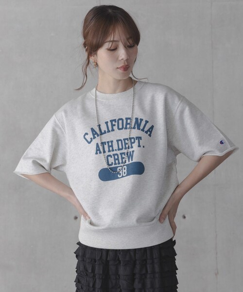 URBAN RESEARCH Sonny Label（アーバンリサーチサニーレーベル）の「『別注』CHAMPION×Sonny Label　ロゴスウェットTシャツ（スウェット・レディース・ホワイト/スカイブルー/ネイビー/オートミール・M/L）」の17枚目の写真