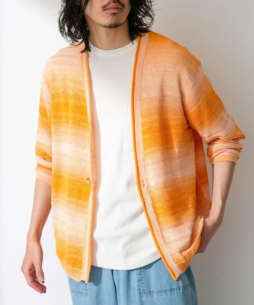URBAN RESEARCH Sonny Label（アーバンリサーチサニーレーベル）の「スペースダイライトニットカーディガン（カーディガン/ボレロ・メンズ・ブルー/グリーン/オレンジ・M/L）」の3枚目の写真