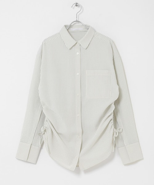 KBF(ケイビーエフ)の「サイドドロストサッカーシャツ(シャツ/ブラウス・レディース・IVO×BLUE/BEIGE×BLK/BLUE×OFF・One)」の11枚目の写真