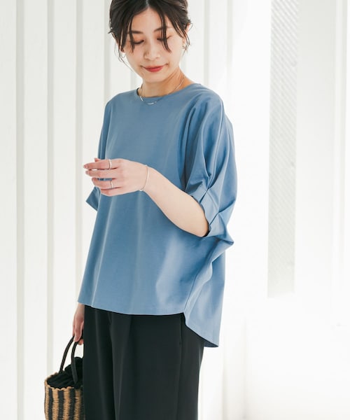 URBAN RESEARCH DOORS（アーバンリサーチドアーズ）の「『仁村紗和さん着用』『UR TECH』サマシェアタックスリーブプルオーバー（Tシャツ/カットソー・レディース・ORANGE/OFF/BLUE/BLACK・M）」の3枚目の写真